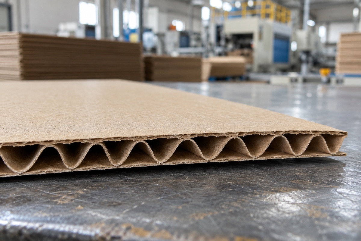 Cấu tạo hộp carton 3 lớp với một lớp sóng giấy
