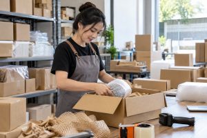 Đóng gói đơn hàng online giảm hoàn hàng tại khu vực xử lý đơn