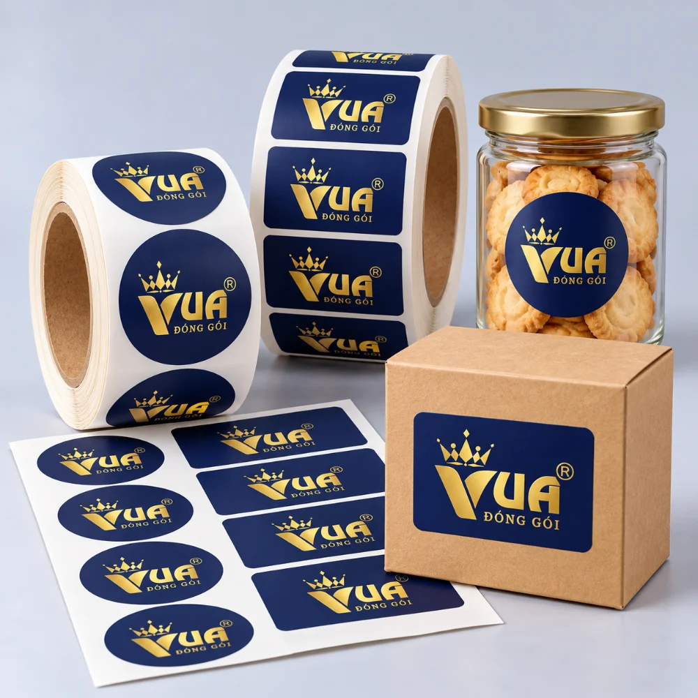 Tem nhãn in logo Vua Đóng Gói