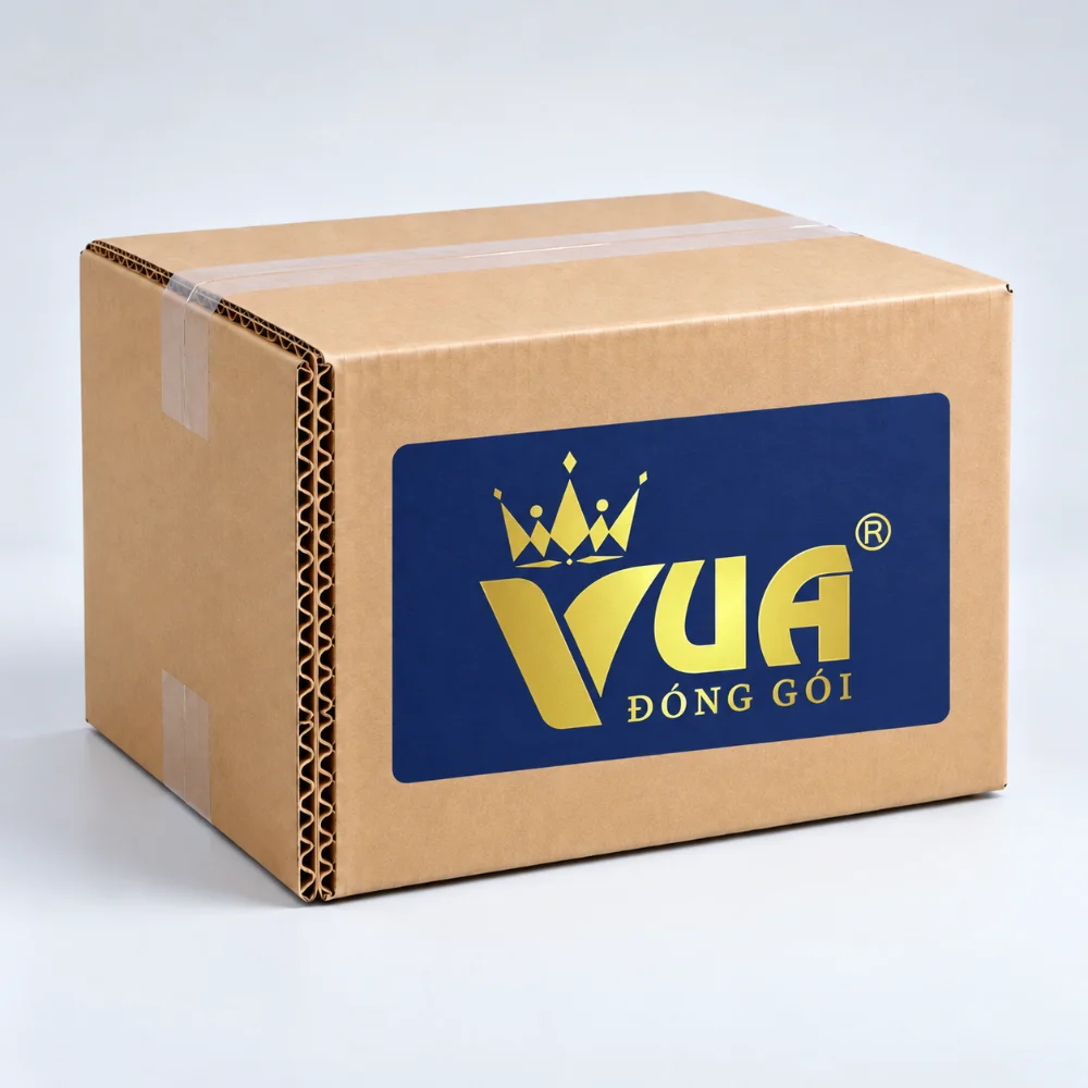 Hộp carton sóng 5 lớp in logo Vua Đóng Gói