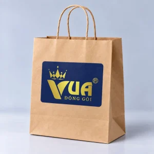 Túi giấy kraft có quai in logo Vua Đóng Gói