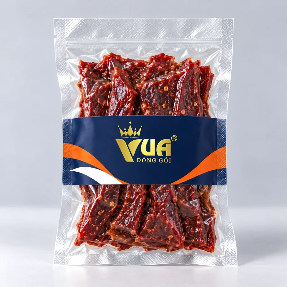 Túi hút chân không PA/PE thực phẩm in logo Vua Đóng Gói