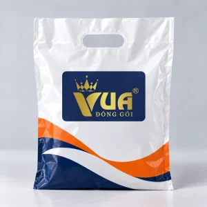Túi PE HD có quai đựng hàng in logo Vua Đóng Gói