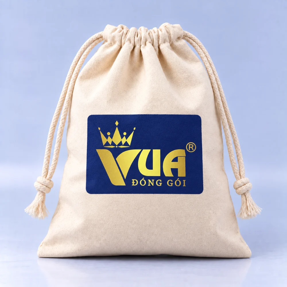Túi vải rút dây in logo Vua Đóng Gói