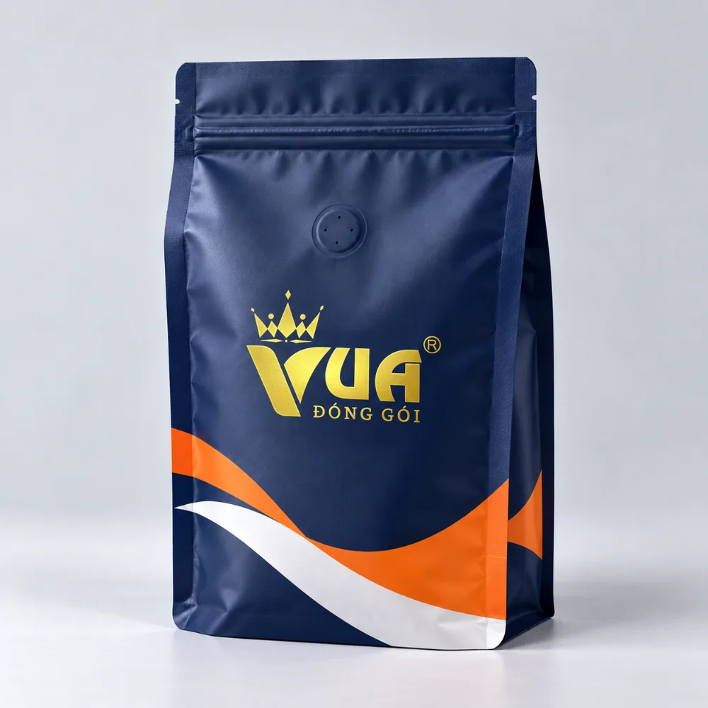 Túi zipper đáy đứng in cà phê in logo Vua Đóng Gói